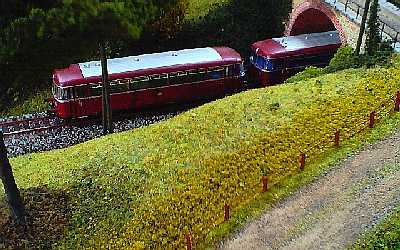 Probefahrt im Keller mit einem VT98 Schienenbus von Roco