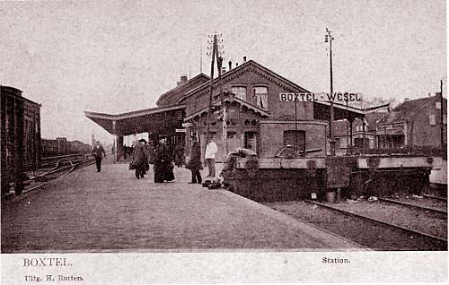Het station Boxtel omstreeks 1906, het beginpunt van de spoorlijn Boxtel-Wezel